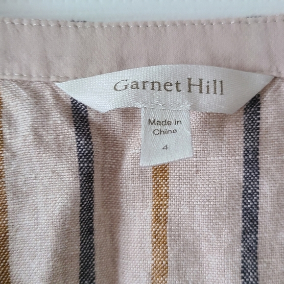 Garnet Hill Beige and Black Striped Midi Dress - Picture 4 of 4